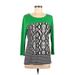 Calvin Klein Long Sleeve Blouse: Green Tops - Women's Size Small