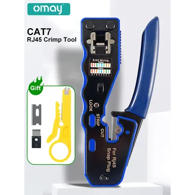RJ45 UTP Crimper Network Tools Ethernet Cable Stripper Through-hole Connector CAT5/6/7/8 Pliers Pressing Wire Clamp Tongs Clip