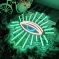 Evil Eyes LED Bright Green Eye Neon Signs for Wall Decor Gaming Signs for Kids Room Birthday