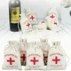 20/50pcs Wedding Favor Holder Bag Hangover Kit Bags for Guests Gift Red Cross Cotton Linen Pouches