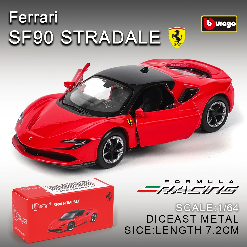 Bburago Ferrari SF90 STRADALE Automodellkollektion Kinder Weihnachtsgeschenk Spielzeug für Jungen Benz Volkswagen LAMBORGHINI Image