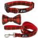 Black and Red Plaid Dog Collar with Optional Leash Set. Buffalo Plaid Dog Bow tie Collar is Soft with Durable Nylon Base. Comfortable for Girl or boy Dogs. Perfect Christmas Dog Collar