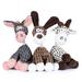 Zagrine Squeaky Plush Dog Toys Pack for Puppy 3 Pack Durable Stuffed Animal Plush Chew Toys with Squeakers Cute Soft Dog Toys for Teeth Cleaning for Small Medium Dogs