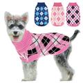 MORVIGIVE Rhombus Knit Small Dog Sweaters Turtleneck Puppy Jumper Warm Kitten Pullover Sweater for Cold Weather Dogs & Cats Soft Sweatshirts Boys Girls Pet Knitwear Clothes for Fall Winter Black