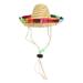 POPETPOP 1PC Dog Sombrero Hat Funny Dog Costume Clothes Mexican Summer Party Decoration(Adjustable Cotton Rope Random Beads Color)