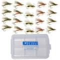 DiscountFlies Stimi Fly Fishing Flies - Fishing Kit Dry Flies + Fly Box - Realistic & Effective Fly Fishing Accessories - Flies for Fly Fishing on Strong Sharp Hooks (20 pieces)