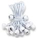 Ball Bungee Cords 6 Inch 50 PCS White Tarp Ball Bungee Ties Heavy Duty Canopy Tie Downs for Camping Shelter Cargo Projector Screen Tent Poles with UV Resistant