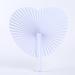 Heart Shape White Folding Fan Handheld Folding Accordion Paper Fans for Wedding Graduation Events