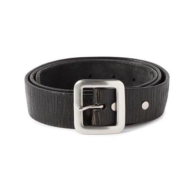 New Burling 4Cm Distressed Leather Belt - Black - RRL Belts