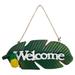 Welcome Sign Door Plaque Porch Hanging Leaf Plants Houseplants Live Pineapple Decor Iron Metal Summer Wall Board Front