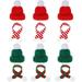 Mini Santa Hats Set 6 PCS Mini Christmas Hats with 6 PCS Mini Scarf Mini Knit Hats for Christmas Wine Bottle Covers Table Decor Cutlery Holders Champagne Cover Finger Hats Xmas Decoration
