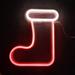 Christmas Beautiful Neon Sign Led Stocking Neon Neon Lights Christmas Eve Decor Lights Wall Marquee Sign for Living Room (no Battery)ï¼ˆ1Pcsï¼‰