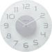 NeXtime Classy Round 12 Glass Wall Clock | Raised Metal Numbers | Silent Movement | Timeless Design | Transparent