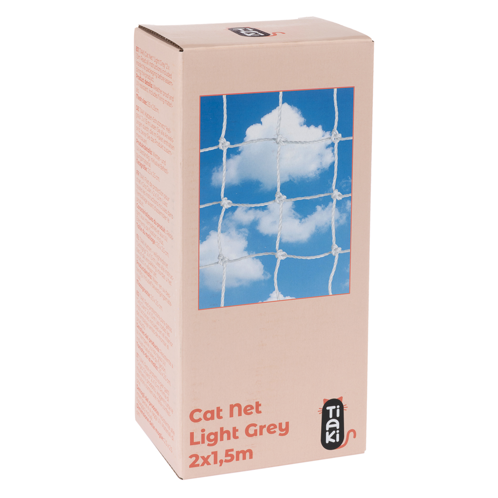 Rete di protezione TIAKI con rinforzo metallico per gatto, grigio chiaro - 2 x 1,5 m