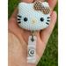 - Cutie Pearl Brown Bow Kitty Inspired Badge Reel/Name Badges/ID Badge Holder