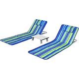 Chairs for Adults 2 Pack Set with Side Table Folding Lounge Chairs 5 Position Adjustable Lawn Chair for Sunbathing Patio Chaise Lounge Lightweight Backpack Camping Chairs (Stripe)