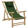 Irfora Deck Chair Bamboo and Canvas Green