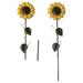 2Pcs Outdoor Sunflower Stakes Garden Yard Insert Rods Decorations Yellow