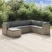 vidaXL 7 Piece Patio Lounge Set with Cushions Gray Poly Rattan