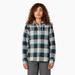 Dickies Women's Flannel Hooded Shirt Jacket - Alloy Campside Plaid Size L (FJ076)