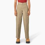 Dickies Women's Loose Fit Double Knee Work Pants - Khaki Size 30 (FP283)