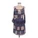 American Eagle Outfitters Casual Dress - Mini Keyhole Sleeveless: Blue Dresses - Women's Size Medium