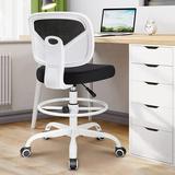 Coolhut Office Drafting Chair Armless Tall Office Desk Chair Adjustable Height and Footring Low-Back Ergonomic Standing Desk Chair Mesh Rolling Tall Chair for Art Room Office or Home