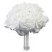 Wedding Bouquet For Bridal Brides Romantic Rose Holding Flowers Pearls Hand Made (White)