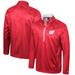 Men's Colosseum Red Wisconsin Badgers The Machine Half-Zip Jacket