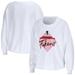Women's WEAR by Erin Andrews White Atlanta Falcons Domestic Cropped Long Sleeve T-Shirt