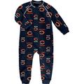 Toddler Navy Chicago Bears Allover Print Raglan Full-Zip Sleeper