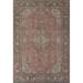 Distressed Pink Tabriz Vintage Persian Rug Hand-Knotted Wool Carpet - 9'2" x 12'8"