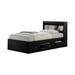 85.5" Black Captain Bed with 3 Drawers and Headboard - Twin Size