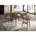 Modrest Castiano Modern Round Walnut Dining Table & 4 Walnut and Grey Side Chairs 5-piece Set
