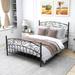 Queen Bed Metal bed frame platform mattress with headboard and footboard