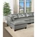 Genuine Leather 6pc Sectional Sofa Chair Set with Armless Chair and Cocktail Ottoman, Tufted Couch