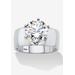 Women's 4 Tcw Round Cubic Zirconia Solitaire Ring In .925 Sterling Silver by PalmBeach Jewelry in Silver (Size 13)
