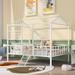 Creativity Kids Bed Metal House Bed Frame with Apex Roof, Metal Slatted Support No Box Spring Needed for Boys Girls Bedroom