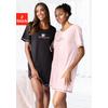 Sleepshirt VIVANCE DREAMS, Damen, Gr. 40/42, N-Gr, bunt (schwarz, schwarz, weiß kariert, rosa, rosa, schwarz kariert), Single Jersey, Obermaterial: 100% Baumwolle, bedruckt, casual, loose fit kurz, Rundhals, Halbarm eingesetzt Overlocknaht...