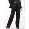 Anzughose LASCANA, Damen, Gr. 34, N-Gr, schwarz, Web, Obermaterial: 100% Polyester. Taschenfutter: 53% Viskose, 47% Polyester, unifarben, modisch, figurumspielend lang, Hosen, im Business-Look, elegante Stoffhose mit Taschen und Bundfalten, Topseller