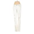 James Jeans Jeans - Mid/Reg Rise Straight Leg Denim: White Bottoms - Women's Size 26 - Sandwash