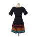 Plenty By Tracy Reese Casual Dress - Mini Crew Neck Short sleeves: Black Print Dresses - Women's Size 0 Petite