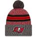 Men's New Era Red/Pewter Tampa Bay Buccaneers 2023 Sideline Sport Cuffed Pom Knit Hat