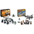 LEGO 42158 Technic NASA Mars-Rover Perserverance Weltraum Spielzeug Set & 77012 Indiana Jones Flucht vor dem Jagdflugzeug Action-Set