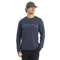 Icebreaker Men's Central Classic Long Sleeve Tee - Gym Top - Merino Wool T-Shirt - Midnight Navy, XL