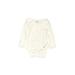 Gerber Long Sleeve Onesie: White Print Bottoms - Size 0-3 Month