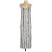 ASOS Casual Dress - Sheath Scoop Neck Sleeveless: White Stripes Dresses - Women's Size 2