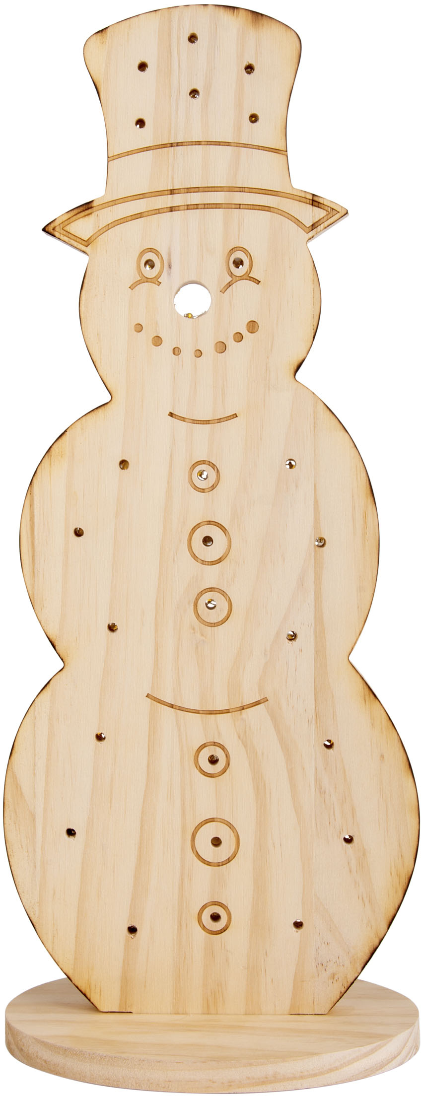 NÄVE LED Dekoobjekt "Snowy, Weihnachtsdeko aus Holz", beige (natur), H: 80cm, 1 Stk., Leuchten, Schneemann aus Holz, inkl. Timer, Höhe ca. 80 cm, Batteriebetrieb Image
