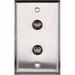 TecNec WPL-1102/R Stainless Steel Wall Plate with (2) 75 Ohm BNC Female Barrel Con WPL-1102/R