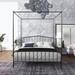 Home Decor Queen 71.54" Steel Bed Frame Metal in Black | 71.54 H x 83.75 W x 60.39 D in | Wayfair DAGEW42751566
